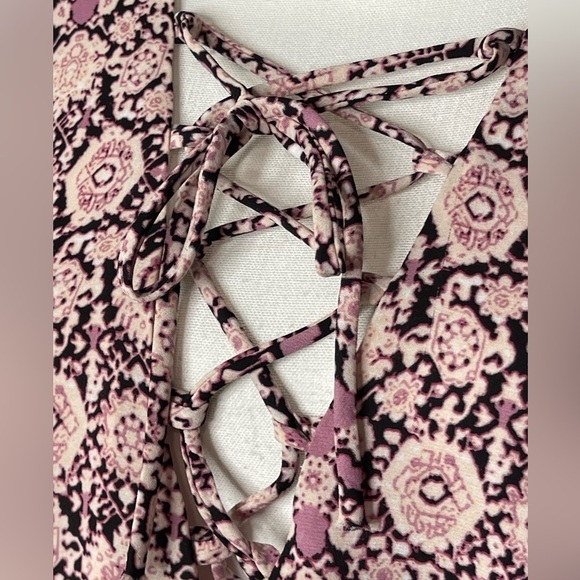 Show Me Your Mumu Dress Women's Size S Rancho Mirage Lace Up Tunic Mini Festival - Picture 4 of 11